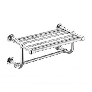 Edwardian Wall Mounted with Storage Rack Heated Towel Rail