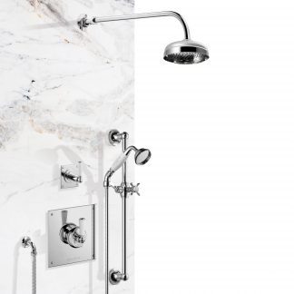 Complete Edwardian Shower with Concealed Thermostatic Mixer - Wall Mounted