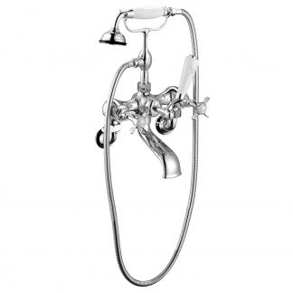 Complete Edwardian Bath Shower Mixer - Wall Mounted