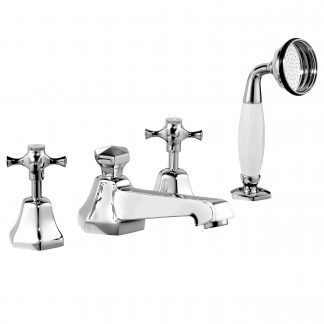 Cubist Bath Shower Set with Hand Shower - Deck Mounted