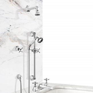 Complete Cubist Bath Shower Mixer - Deck Mounted