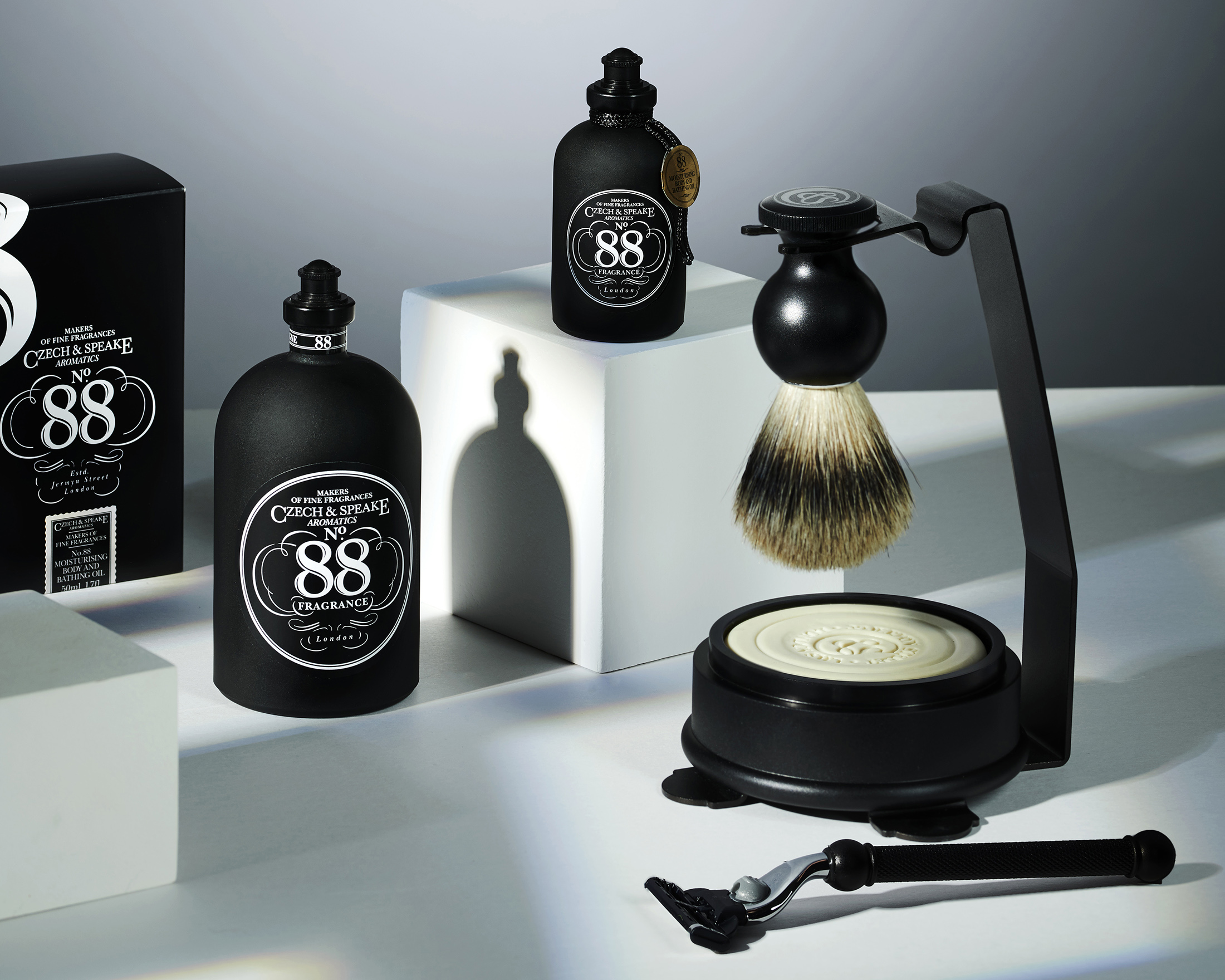 The No.88 collection with fragrance, aftershave and the Shaving Set & Stand