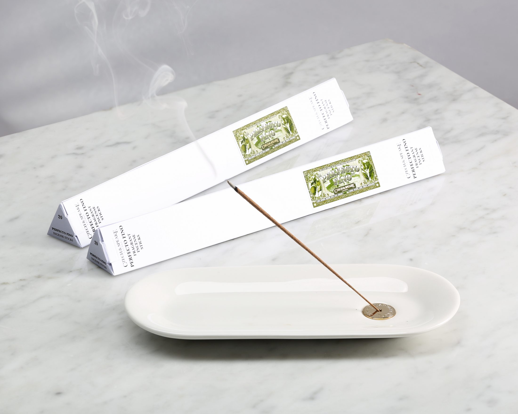 scent stick holder, marble table