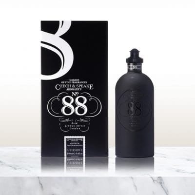 No.88 aftershave bottle and package on marble surface