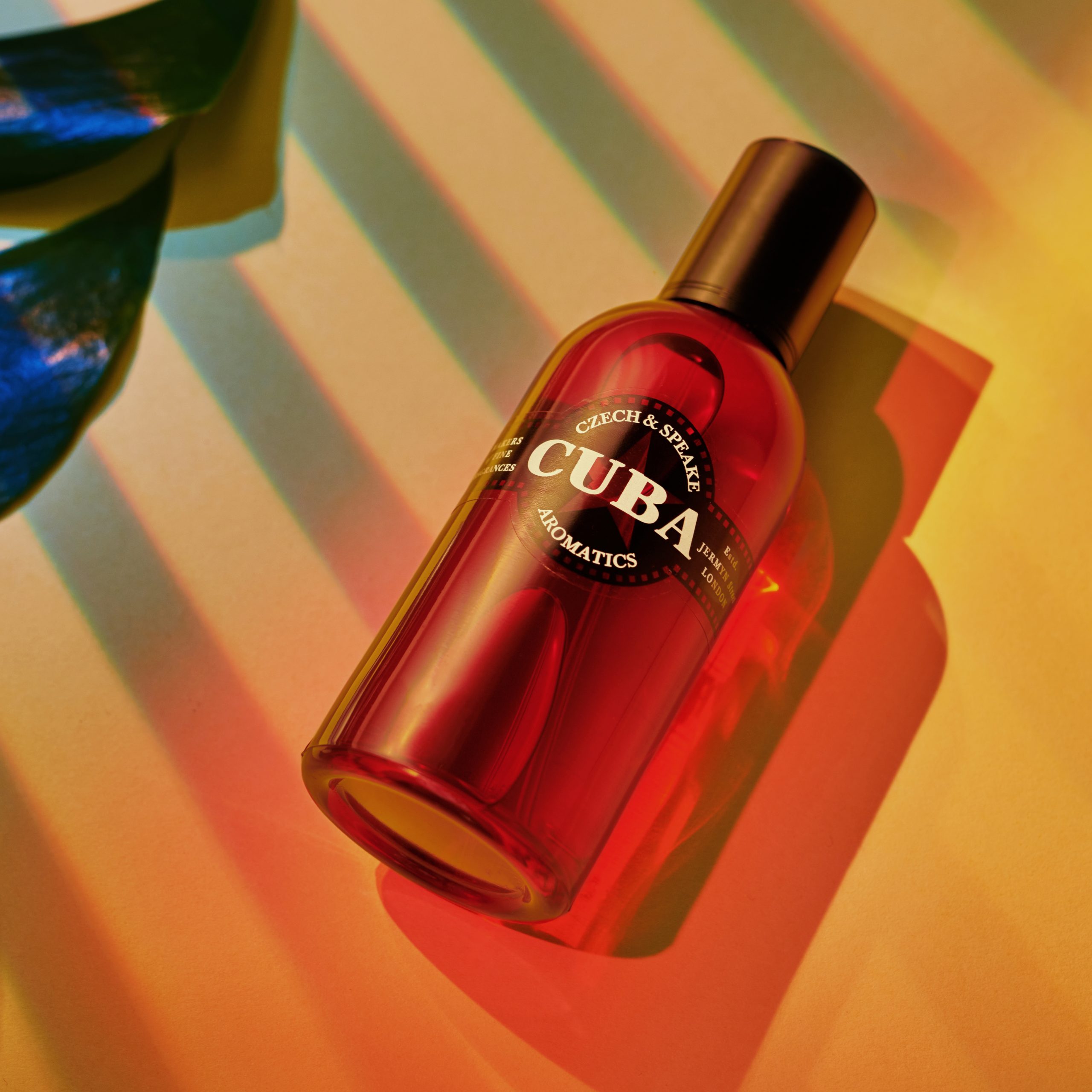 Cuba 100ml fragrance on tropical coloured backdrop 