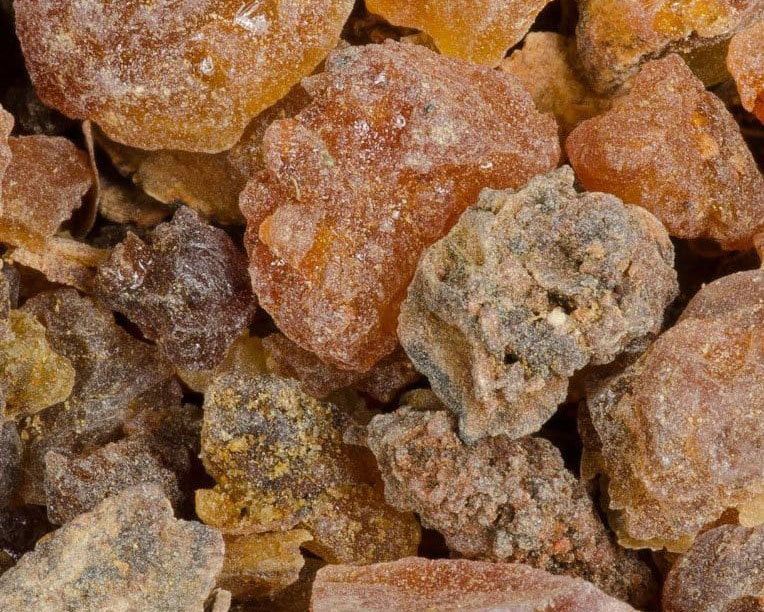 Myrrh resins close up