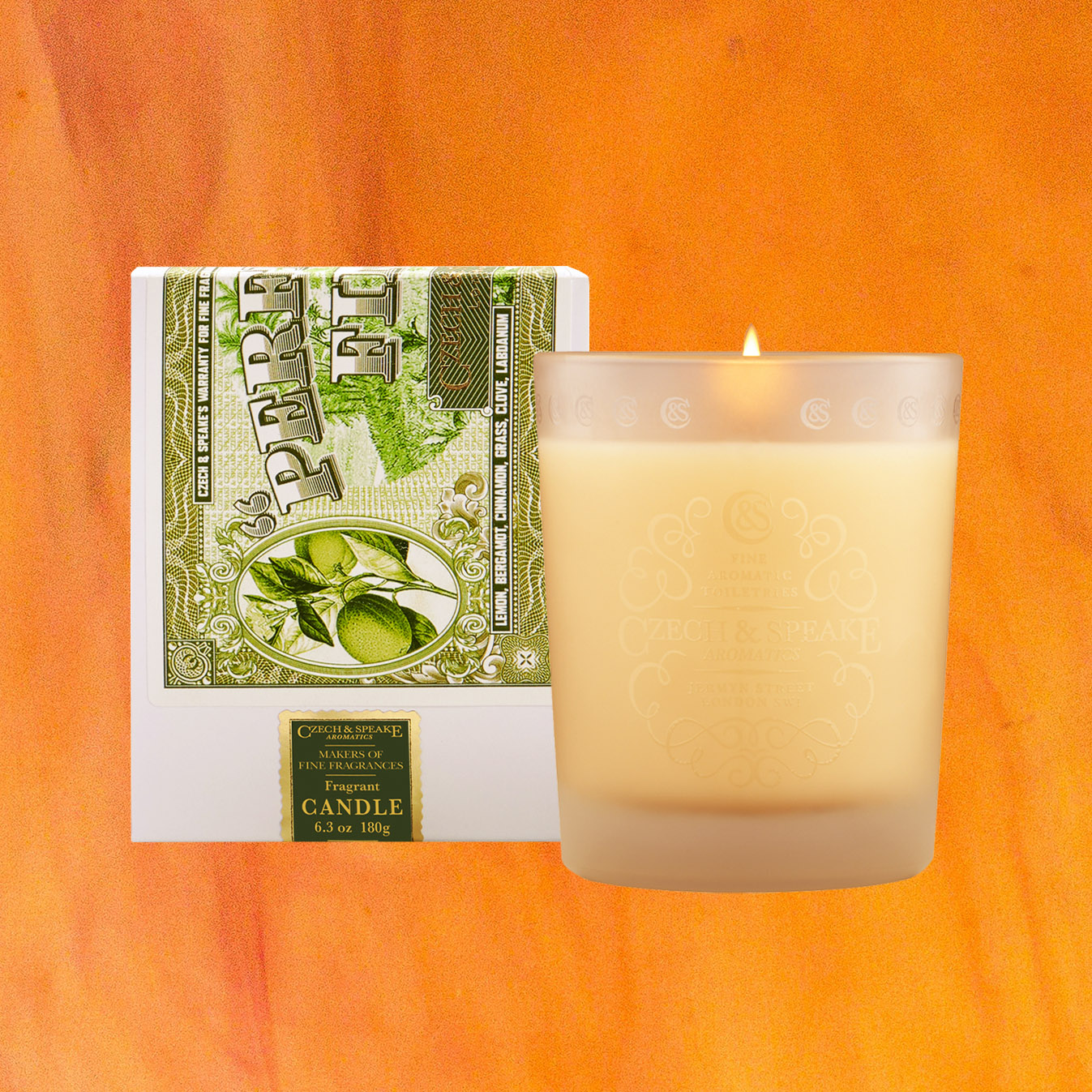 Orange background Perfecto Fino Candle smoky 