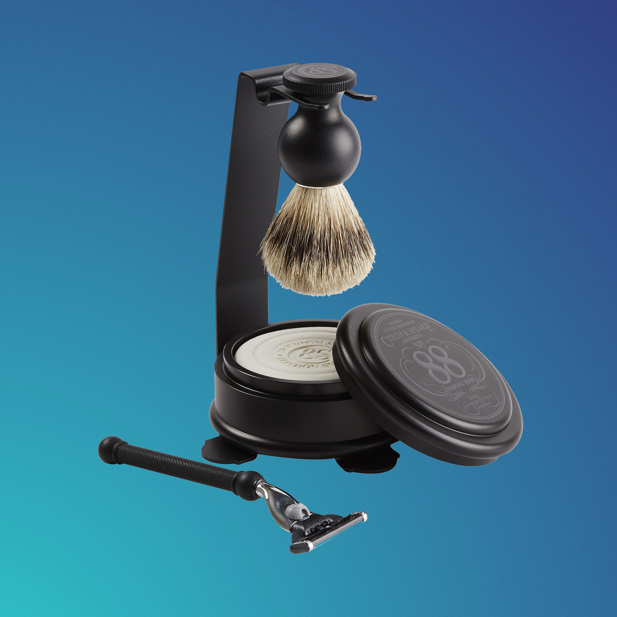Czech & Speake black luxury shaving set