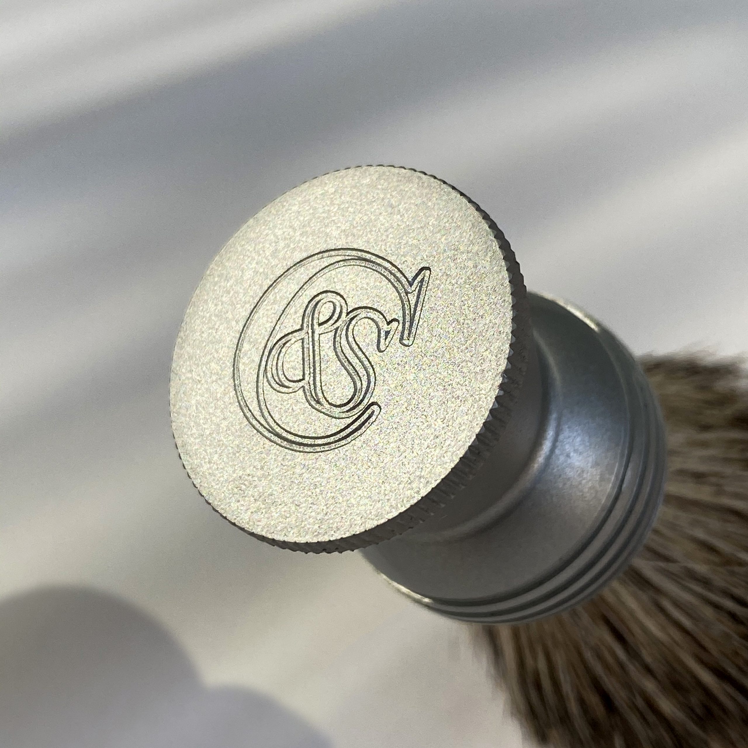 C&S Logo Close Up On Shaving Brush